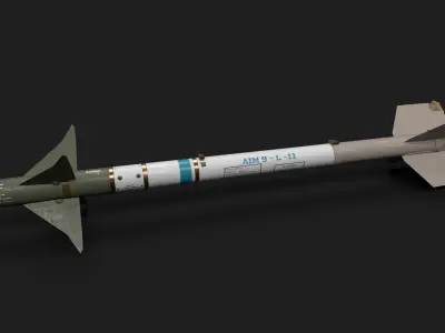 aim9 sidewinder air to air missile Low-poly 3D model