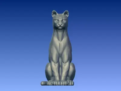 Sitting puma 3D model