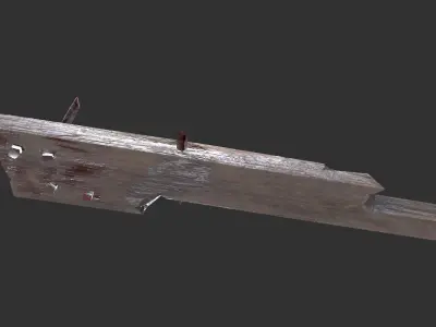 Nailed Plank Melee Weapon Low-poly PBR Free Free low-poly 3D model