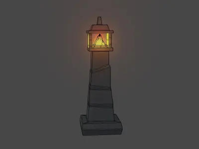 Street Light Torch medieval Free low-poly 3D model