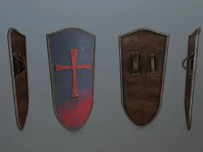 shield set spartan Low-poly 3D model