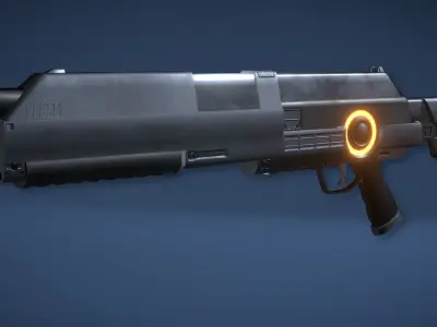 Futuristic Assault Rifle Low-poly 3D model