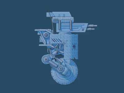 SCIFI TURRET ROBOT 3D model