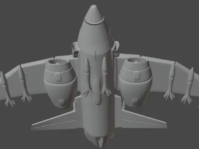 Airplane  militar - Dio 3D model