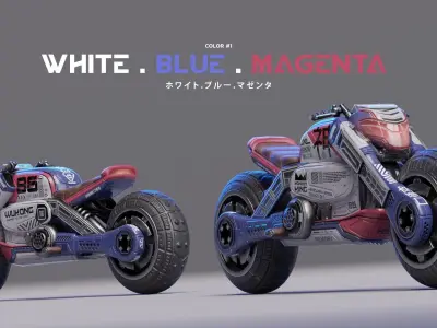 Lowpoly Cyberpunk Motorcycle - Sun Wukong Bike Low-poly 3D model