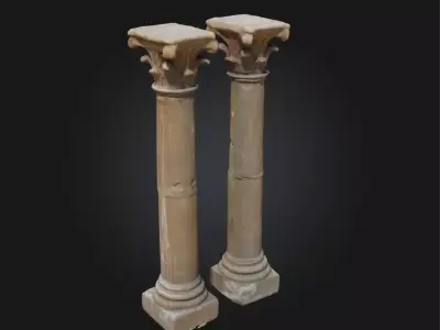 Corinthian Pillars  Ornate Columns of Classical Grandeur 3D model