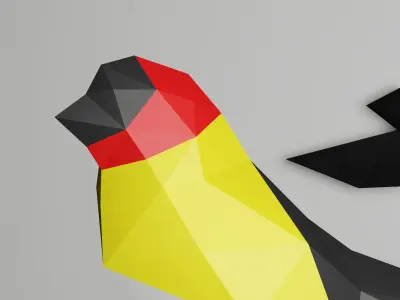 Low Poly Bird 3D model polygonal birds Low-poly 3D model