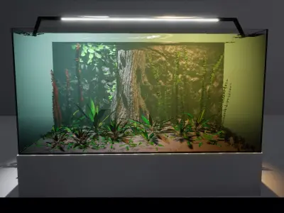 Aquariums Customizable Low-poly 3D model