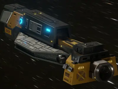 Ninveh Cargo Spaceship Low-poly 3D model