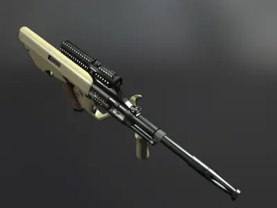 AUG A3 Austrian assault rifle for FPS Low-poly 3D model