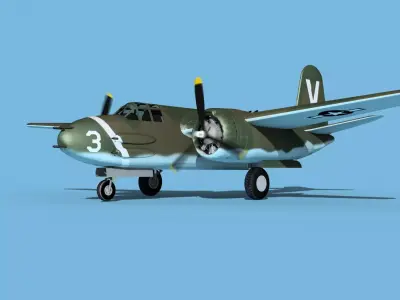 Douglas A-20G Havoc V05 3D model
