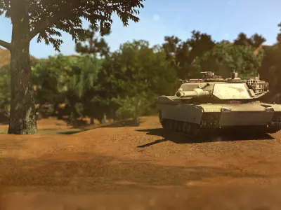 M1 Abrams Tank Rigged Low-poly 3D model