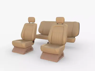 Generic Car Seats Cream 3D model