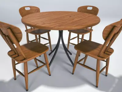 Round table Free low-poly 3D model purchase