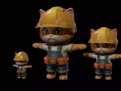 Cat5Pack2 Low-poly 3D model purchase