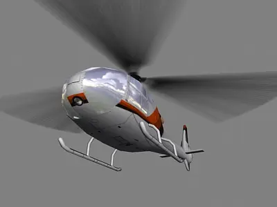 Gazelle V2 Helicopter Low-poly 3D model