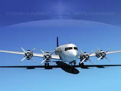 Douglas DC-7C Transpacific Charter 3D model