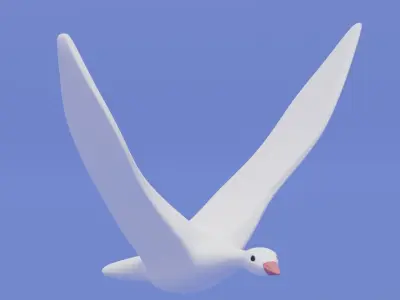 Cartoon Wild Goose 3D model