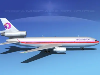 Douglas DC-10 Hawaiian 3D model