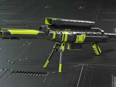 Sci-fi concept laser sniper rifle Free 3D model