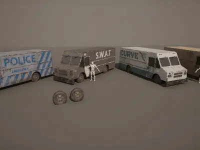Vehicle Pack Low-poly 3D model
