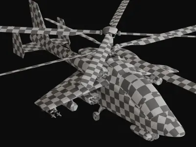 Attack helicopter desert camo dual rotor 3D model