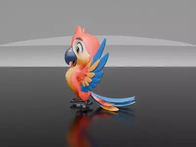 Rigged Bird Character Low-poly 3D model
