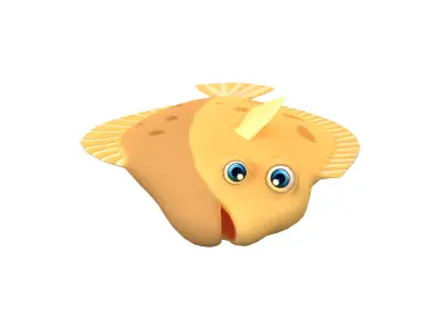 Common Dab Animated Fish  Low-poly 3D model