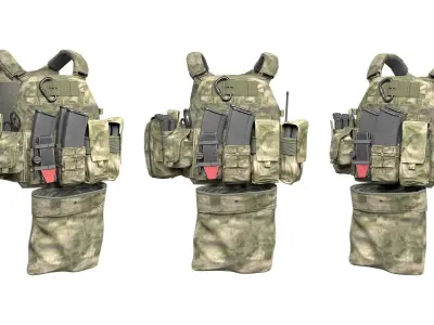 MILITARY WAS DCS Plate Carrier Vest V3 Low-poly 3D model