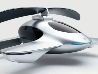 Futuristic Autonomous Flying Taxi Model with Sleek Aerodynami... Low-poly 3D model