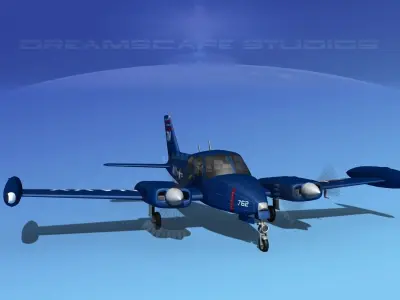 Cessna U-3B Blue Canoe V12 3D model