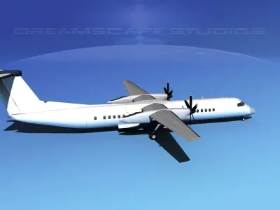 Dehaviland DHC-8 400 Unmarked 1 3D model