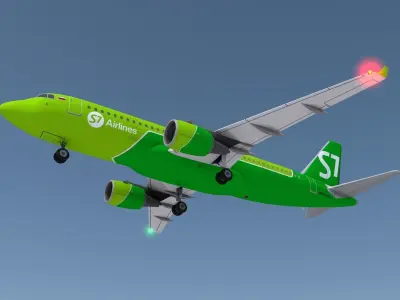 Airbus A320 new livery S-7 3D model