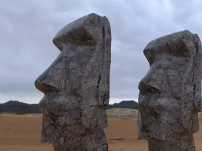 Moai Statues Low-poly 3D model