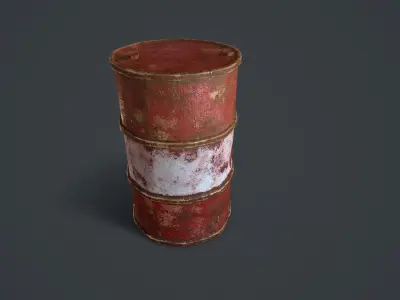 Metal barrel Free low-poly 3D model