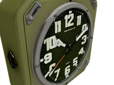 Industrial Military Style Wall Clock 3D model