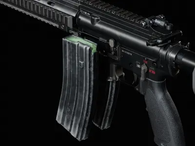 HK416D ag rifle Low-poly 3D model