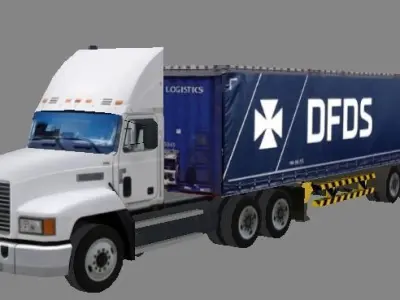 Container truck low-poly Low-poly 3D model