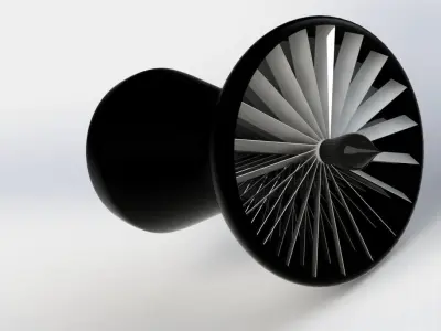 Aircraft gas turbine 3D model