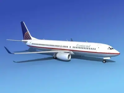 Boeing 737-800 Continental Airlines 3D model