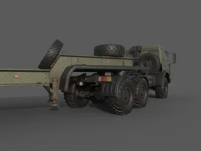 Kamaz 44100 with Trailer 3D model