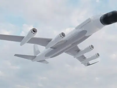 EC-135N Style Military Jet - Custom 1950s Transport Low-poly 3D model