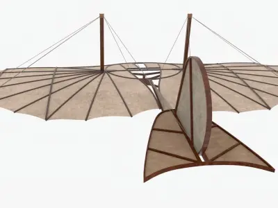 Glider Otto Lilenthal Flyer Low-poly 3D model