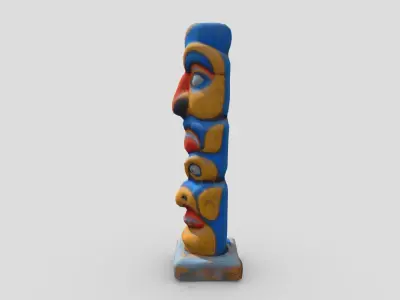 Totem Pole 3 Low-poly 3D model