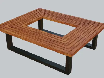 Garden Bench Low-poly 3D model shop