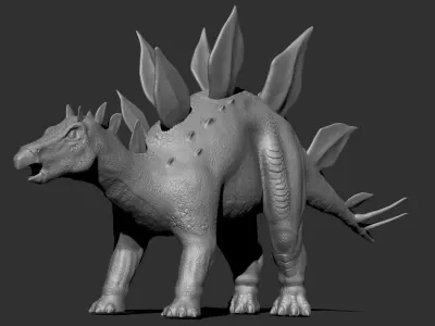 Dinosaur Stegosaurus Sculpt Project 3D model