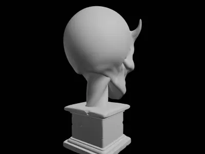 Alien Mutant Face Grotesque Extraterrestrial Sculpture 3D print model purchase