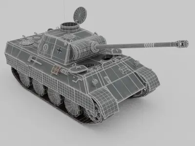 Panther Ausf D Medium Tank Low-poly 3D model