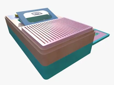 Retro Vintage Cassette Tape Recorder Stylized 3D Model 3D model