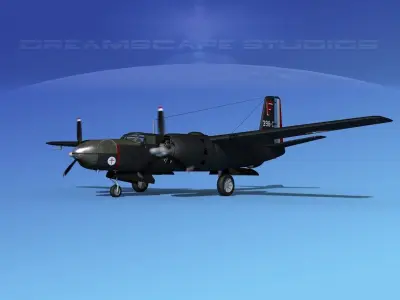 Douglas A-26C Invader France 3D model
